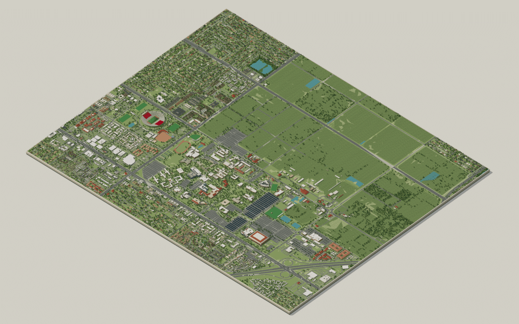 Fresno State campus map: 3D model of the whole campus