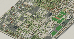 Cal State Northridge campus map: 3D model of the central campus