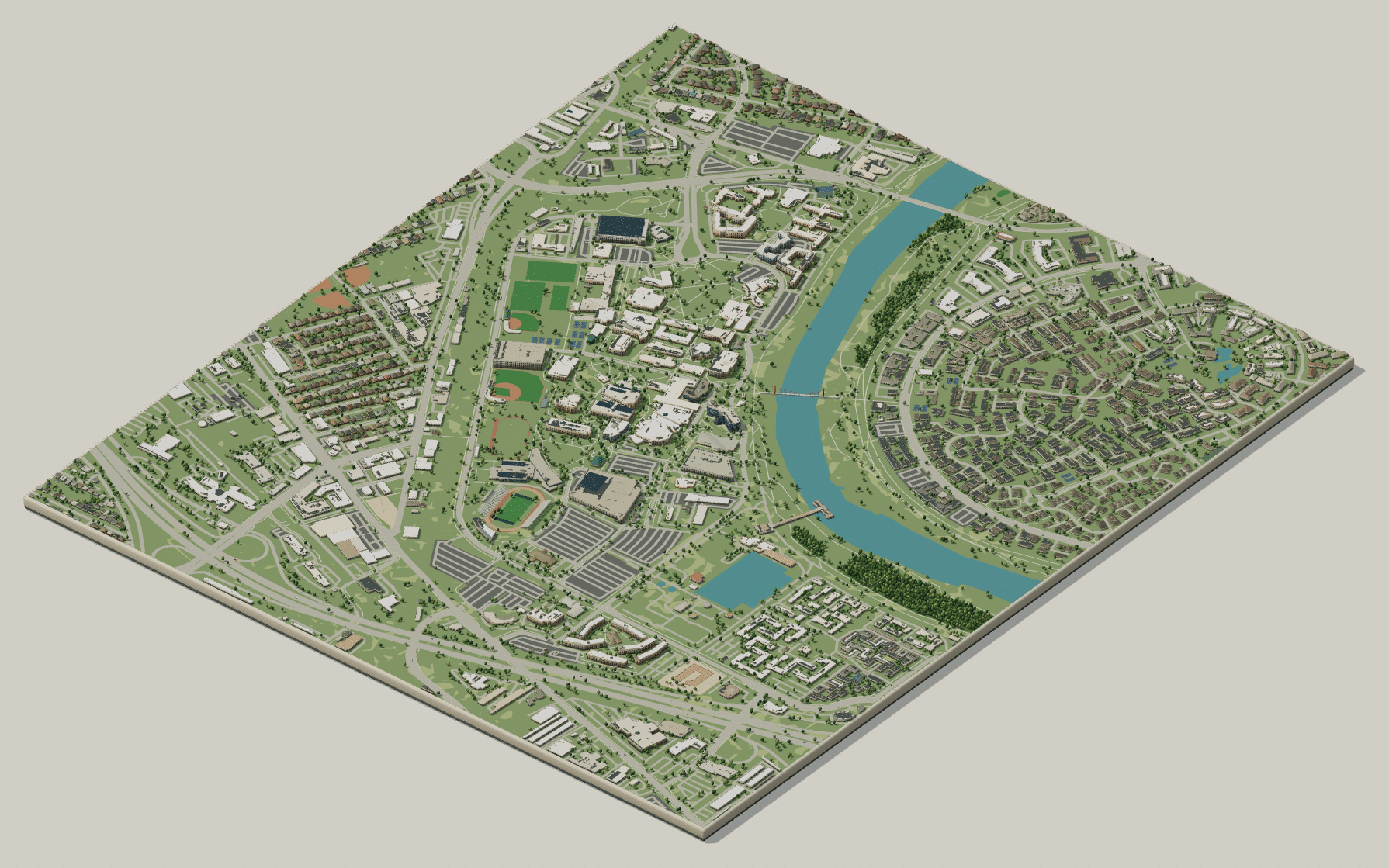 Sacramento State campus map: 3D model of the whole campus