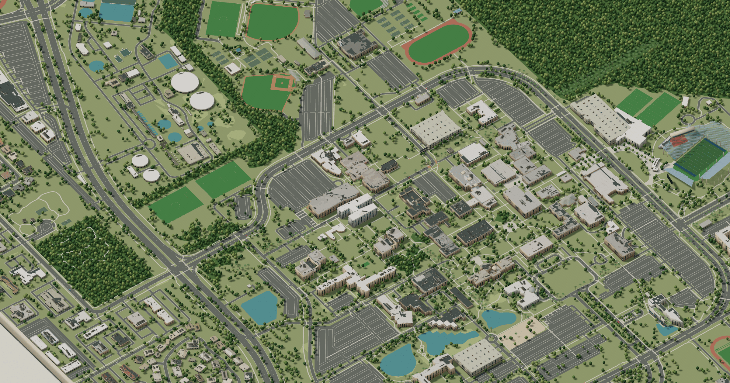 FAU campus map: 3D model of the central campus
