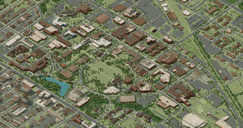 Iowa State campus map: 3D model of the central campus