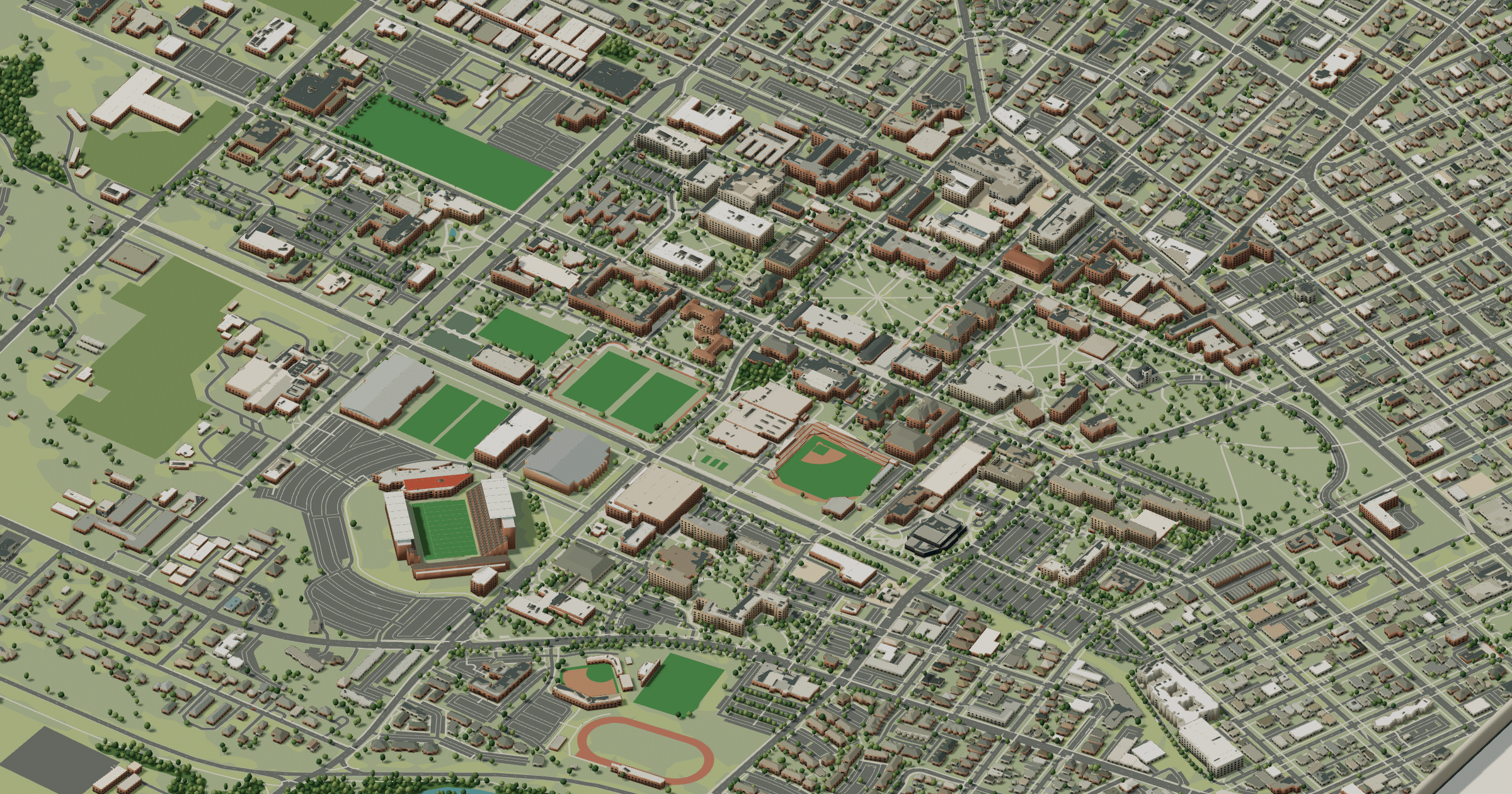 Oregon State campus map: 3D model of the central campus