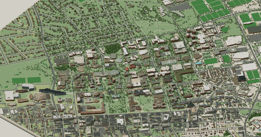 Penn State campus map: 3D model of the central campus