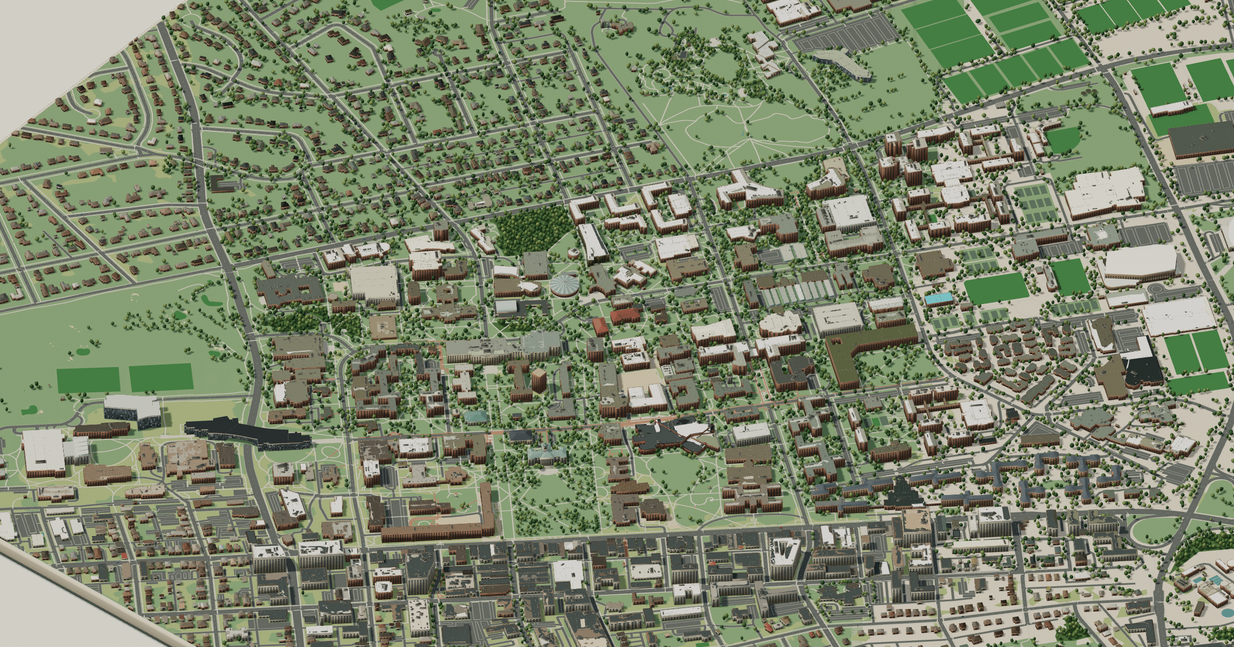 Penn State campus map: 3D model of the central campus