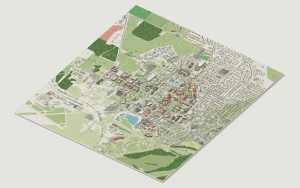 Purdue University campus map: 3D model of the whole West Lafayette campus