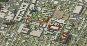 San José State campus map: 3D model of the central campus
