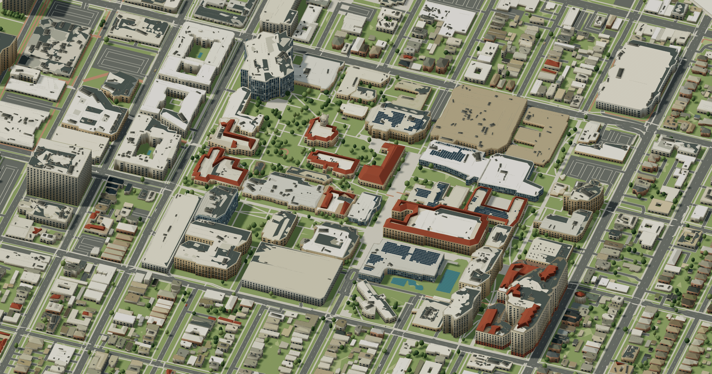 San José State campus map: 3D model of the central campus