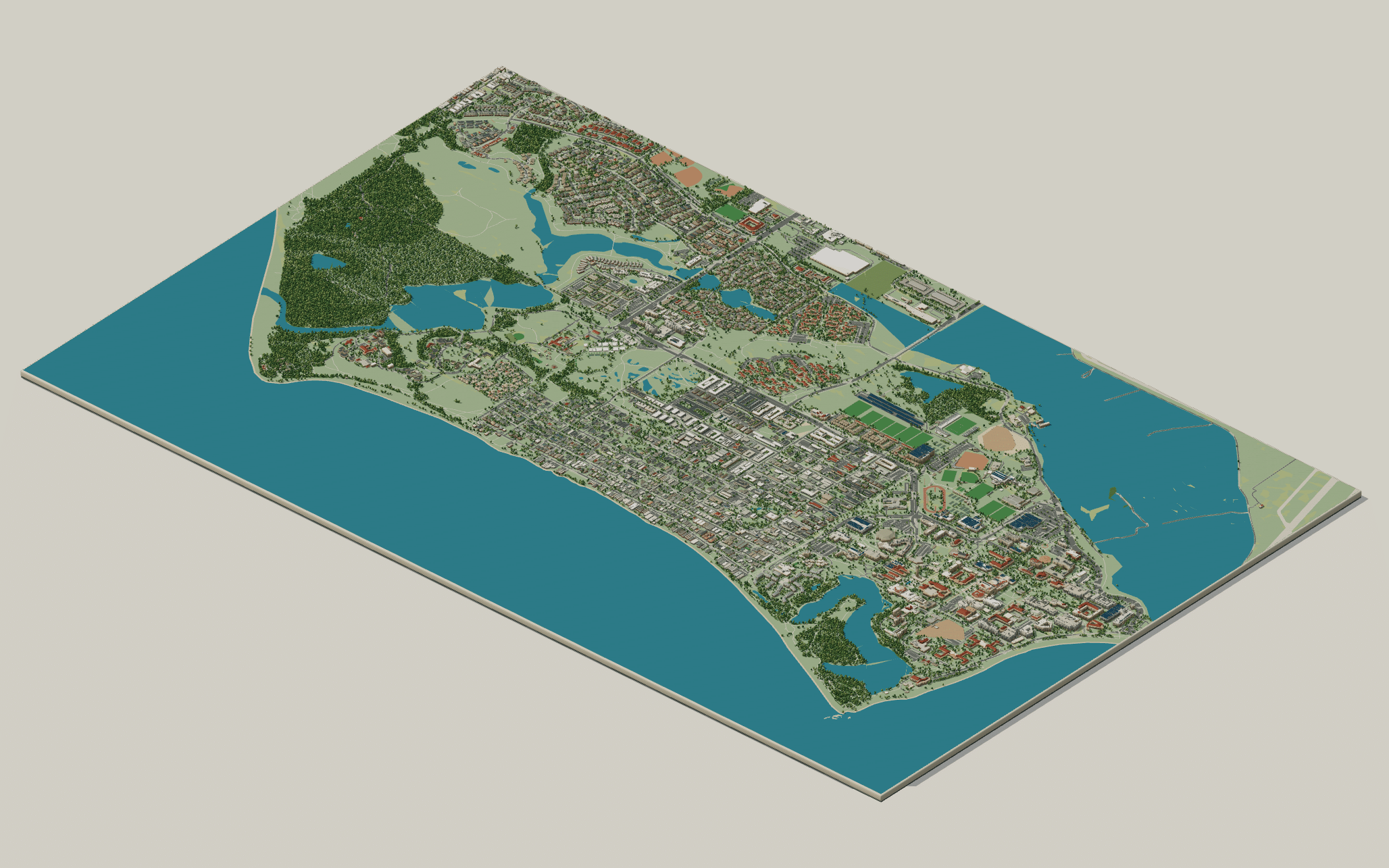 UCSB campus map: 3D model of the whole campus