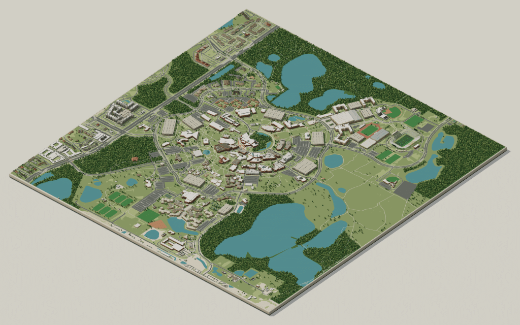 UCF campus map: 3D model of the whole campus
