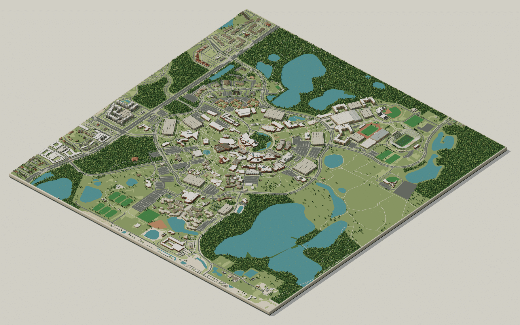 UCF campus map: 3D model of the whole campus
