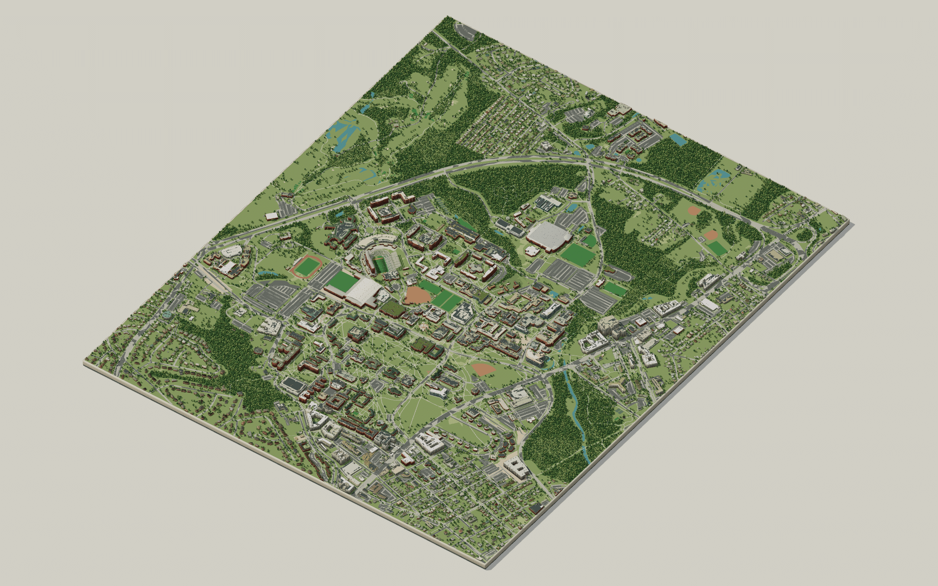 University of Maryland campus map: 3D model of the whole campus