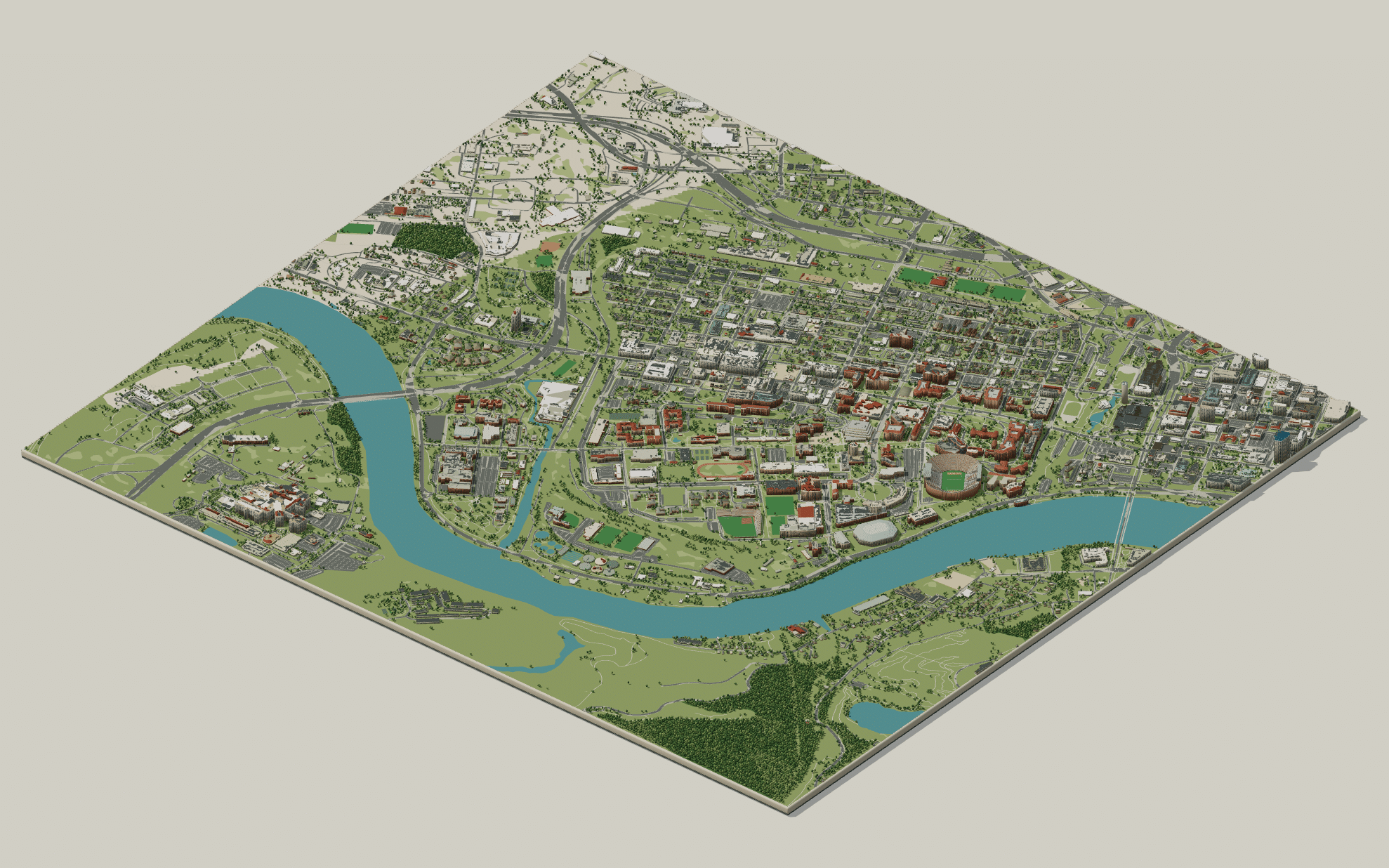 University of Tennessee campus map: 3D model of the whole campus