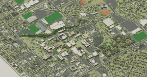 BYU campus map: 3D model of the central campus