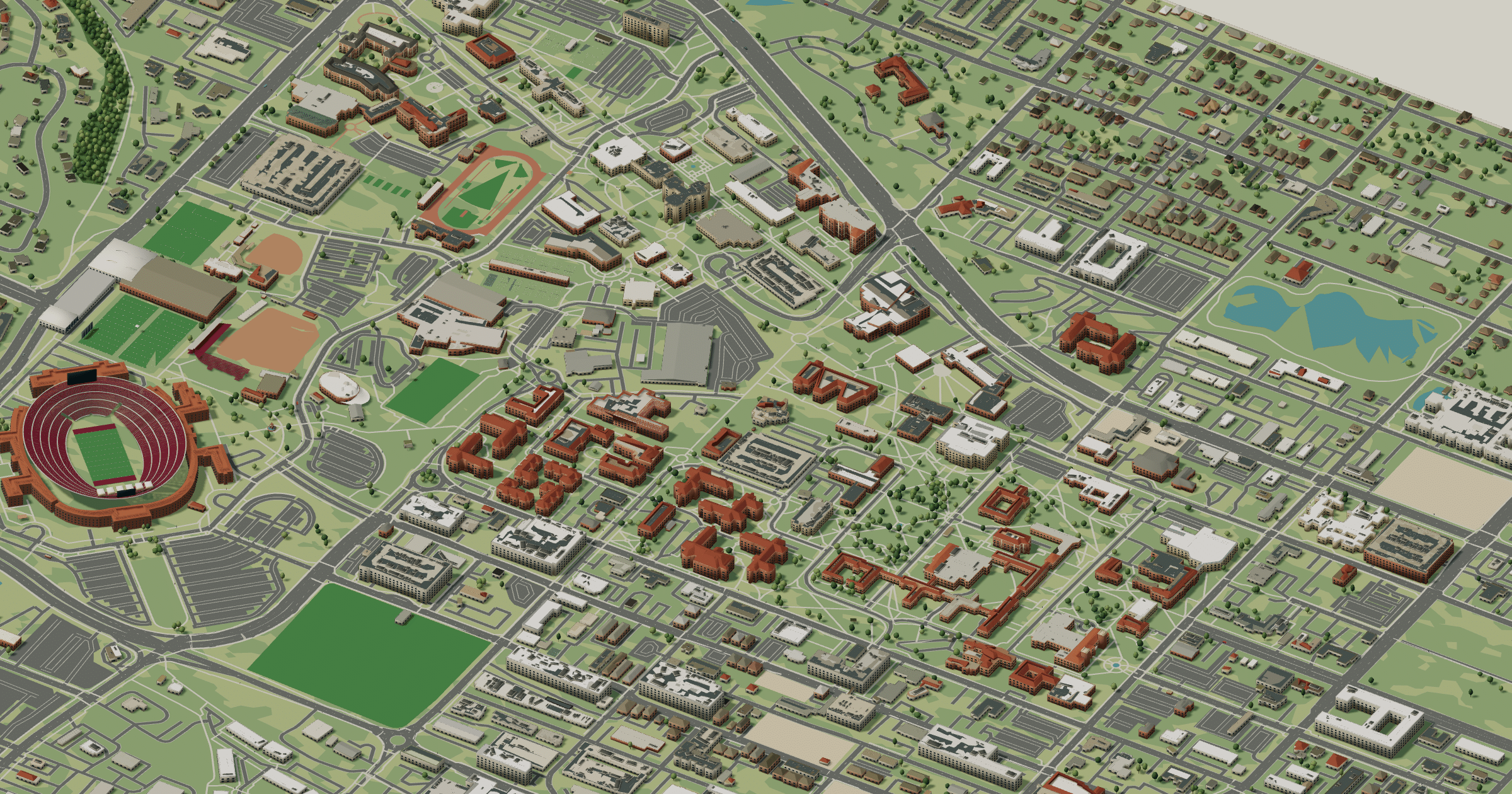 FSU campus map: 3D model of the central campus