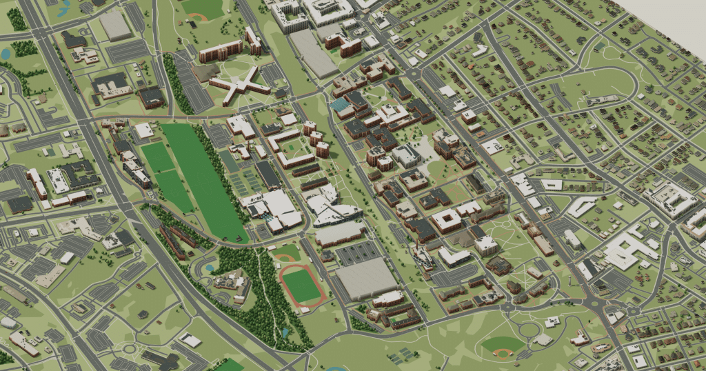 NC State campus map: 3D model of the central campus