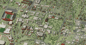 University of Arkansas campus map: 3D model of the central campus