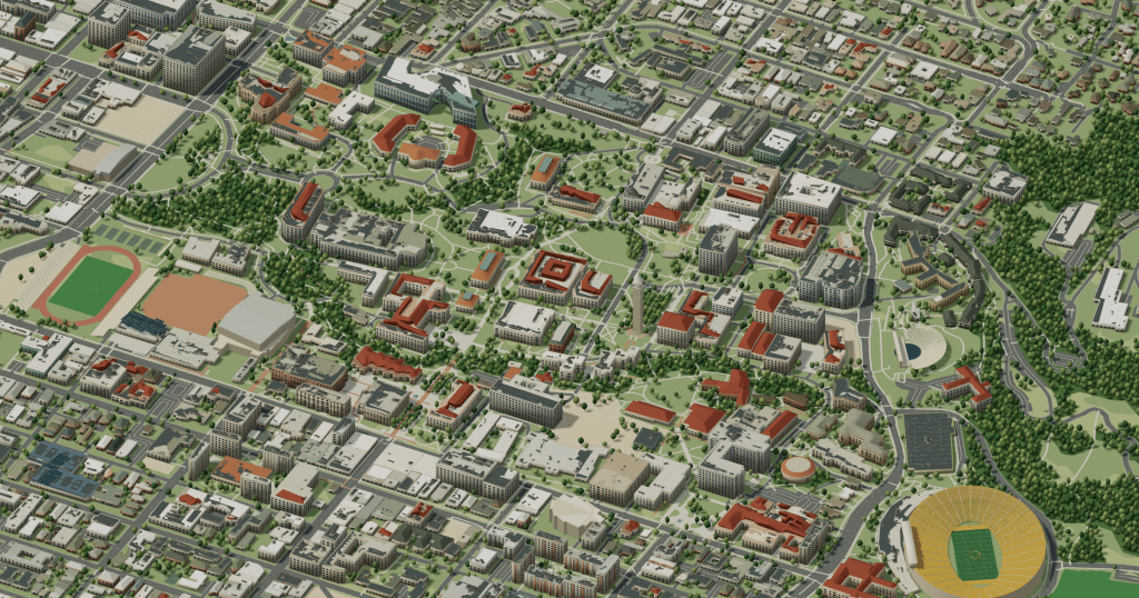 UC Berkeley campus map: 3D model of the central campus