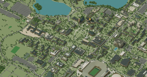 Notre Dame campus map: 3D model of the central campus