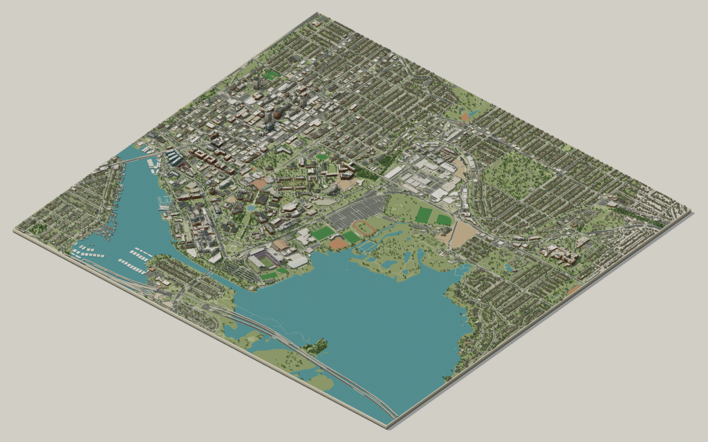 UW campus map: 3D model of the whole campus